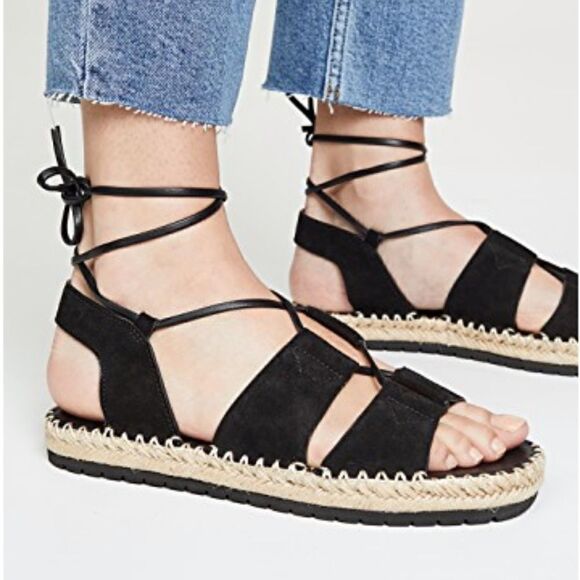 Vince ankle tie espadrilles leather sandals 38 - Picture 1 of 8
